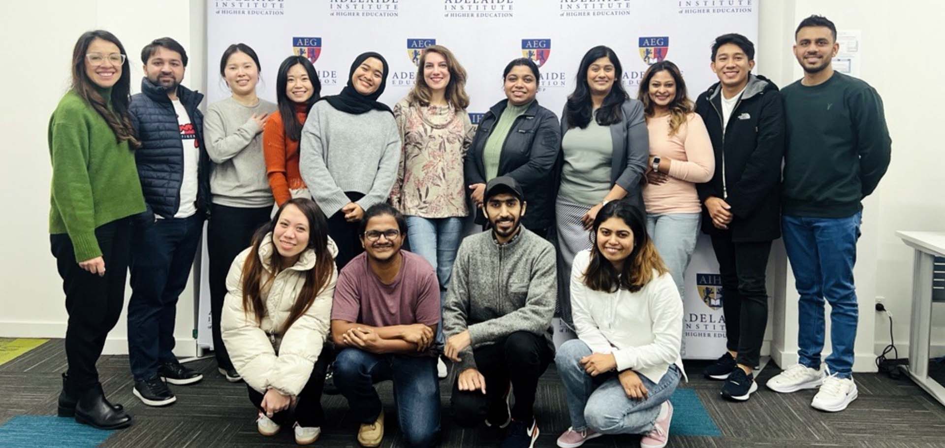 AIHE students gathered for a photo